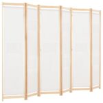 Cloison de séparation 6 panneaux Crème 240 x 170 x 4 cm Tissu – Image 2