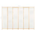 Cloison de séparation 6 panneaux Crème 240 x 170 x 4 cm Tissu – Image 7
