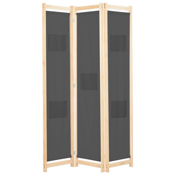 VXL8718475730835_a_en_hd_1.jpg Cloison de séparation 3 panneaux Gris 120x170x4 cm Tissu – Image 1