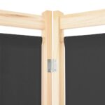 Cloison de séparation 3 panneaux Gris 120x170x4 cm Tissu – Image 4