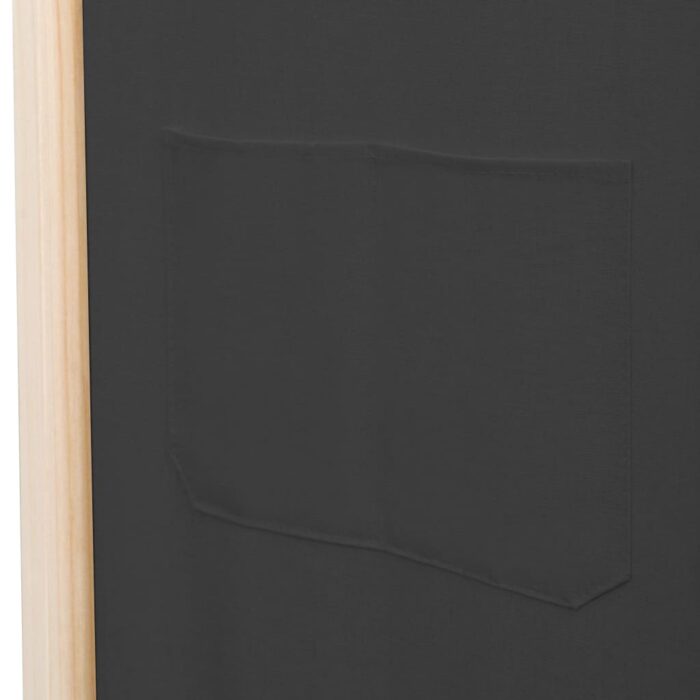 Cloison de séparation 4 panneaux Gris 160x170x4 cm Tissu – Image 6