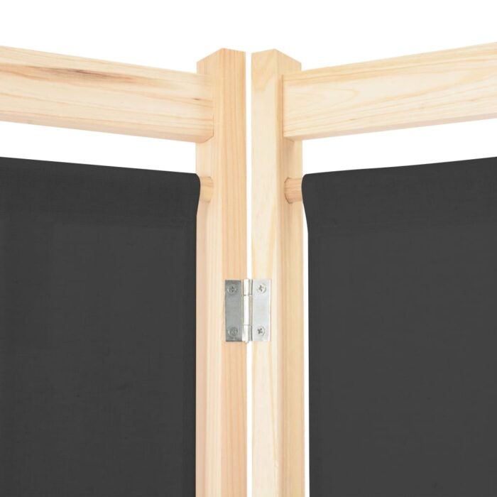 Cloison de séparation 5 panneaux Gris 200 x 170 x 4 cm Tissu – Image 4