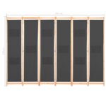 Cloison de séparation 6 panneaux Gris 240 x 170 x 4 cm Tissu – Image 7