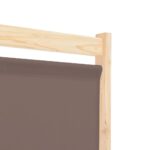 Cloison de séparation 3 panneaux Marron 120x170x4 cm Tissu – Image 5