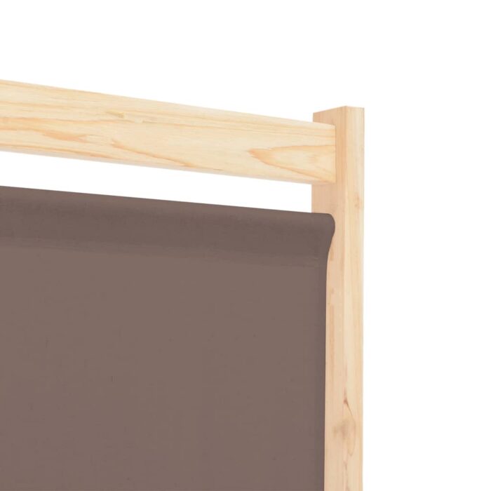 Cloison de séparation 3 panneaux Marron 120x170x4 cm Tissu – Image 5