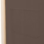 Cloison de séparation 5 panneaux Marron 200 x 170 x 4 cm Tissu – Image 6