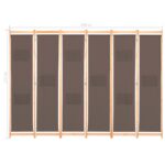 Cloison de séparation 6 panneaux Marron 240 x 170 x 4 cm Tissu – Image 7