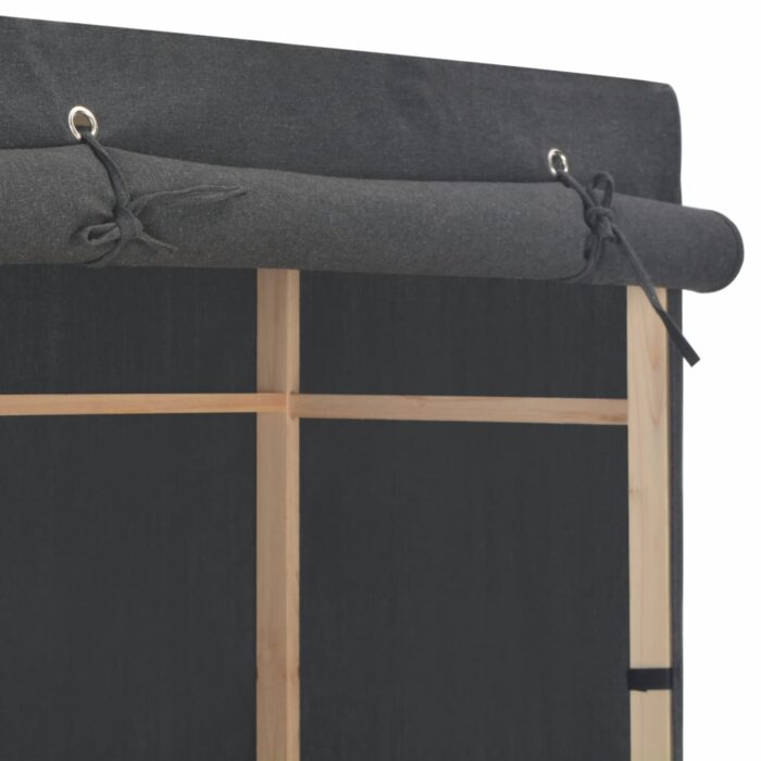 Garde-robe à 3 niveaux Gris 110 x 40 x 170 cm Tissu – Image 3