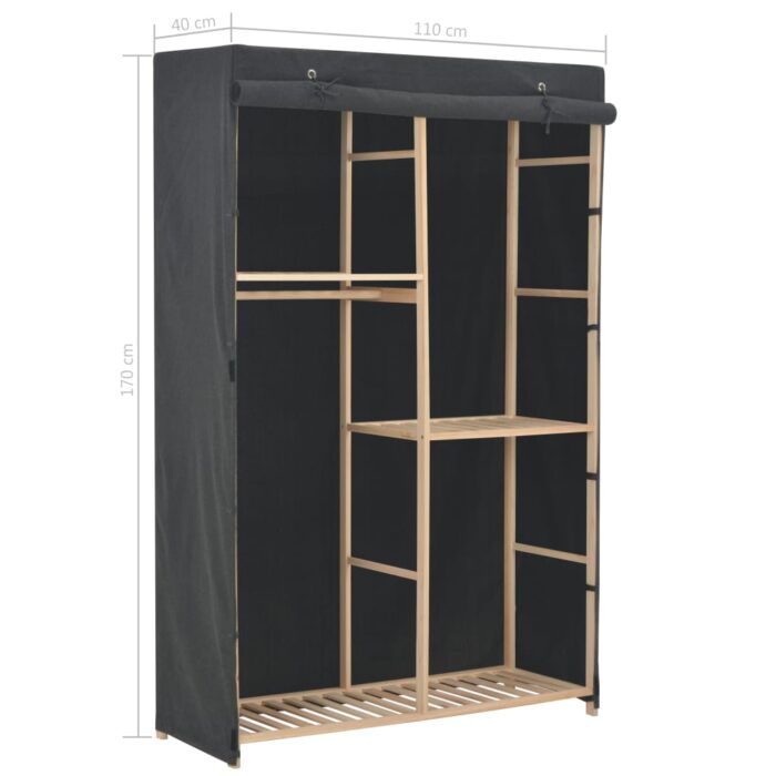Garde-robe à 3 niveaux Gris 110 x 40 x 170 cm Tissu – Image 5