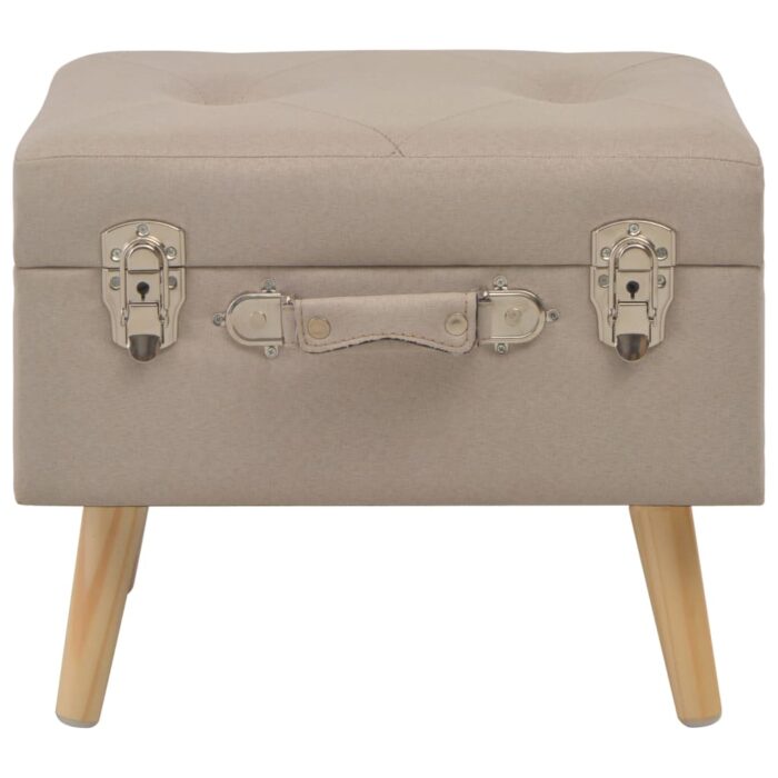 Tabouret de rangement 40 cm Beige Tissu – Image 2