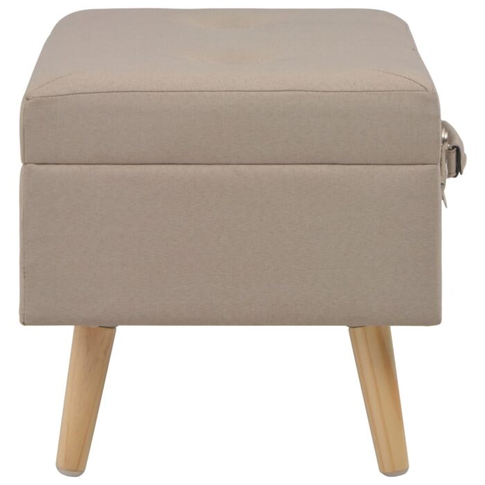 Tabouret de rangement 40 cm Beige Tissu – Image 3