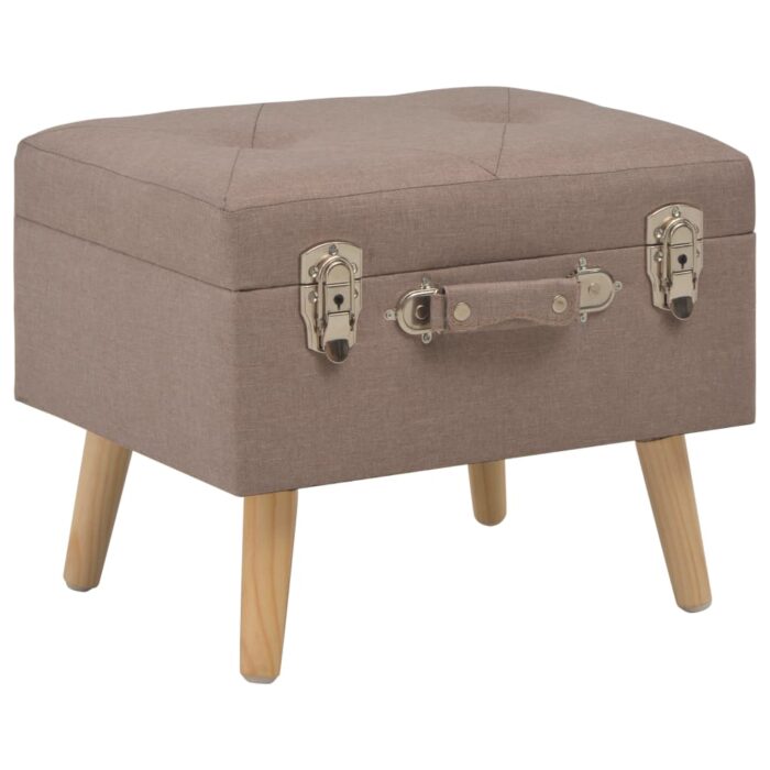 Tabouret de rangement 40 cm Marron Tissu – Image 1