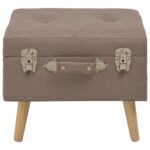 Tabouret de rangement 40 cm Marron Tissu – Image 2