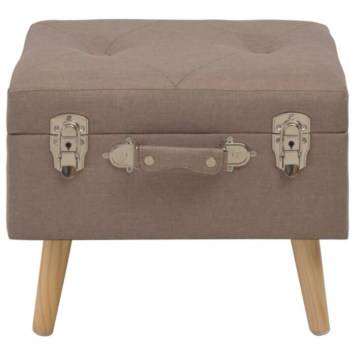 Tabouret de rangement 40 cm Marron Tissu – Image 2