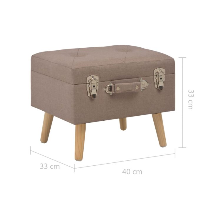 Tabouret de rangement 40 cm Marron Tissu – Image 8