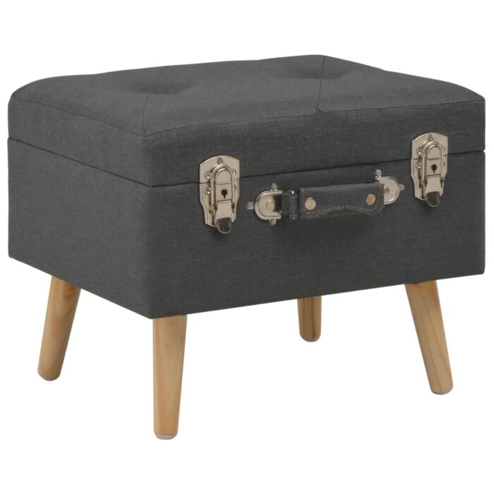 Tabouret de rangement 40 cm Gris foncé Tissu – Image 1
