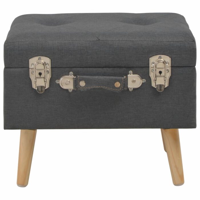 Tabouret de rangement 40 cm Gris foncé Tissu – Image 2