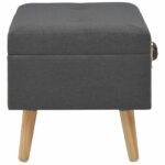 Tabouret de rangement 40 cm Gris foncé Tissu – Image 3