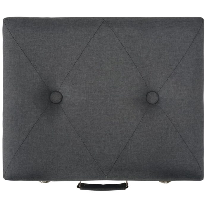Tabouret de rangement 40 cm Gris foncé Tissu – Image 4