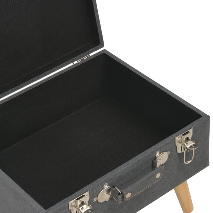 Tabouret de rangement 40 cm Gris foncé Tissu – Image 6