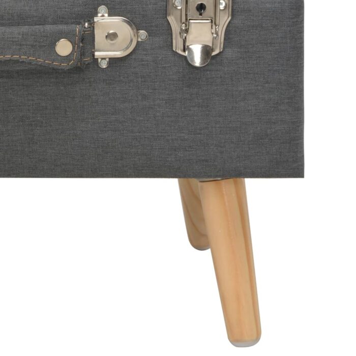Tabouret de rangement 40 cm Gris foncé Tissu – Image 7