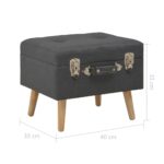 Tabouret de rangement 40 cm Gris foncé Tissu – Image 8