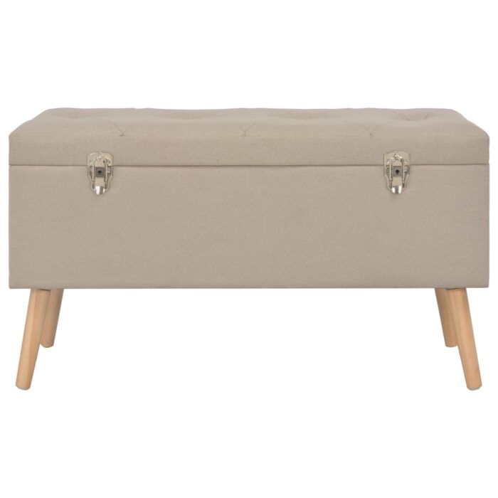 Tabourets de rangement lot de 3 Beige Tissu – Image 10