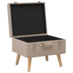 Tabourets de rangement lot de 3 Beige Tissu – Image 6