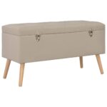 Tabourets de rangement lot de 3 Beige Tissu – Image 9