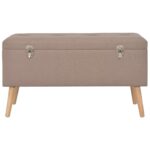 Tabourets de rangement lot de 3 Marron Tissu – Image 10