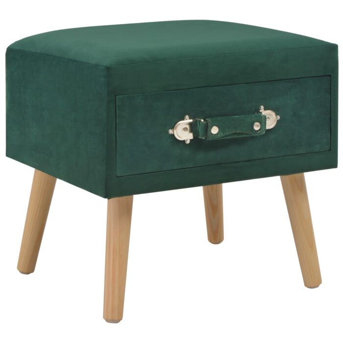 Table de chevet Vert 40x35x40 cm Velours – Image 1