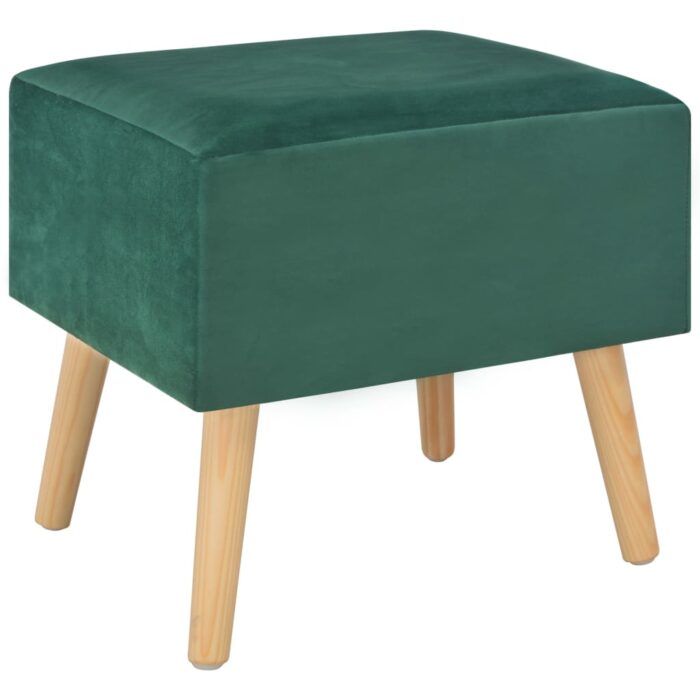 Table de chevet Vert 40x35x40 cm Velours – Image 2