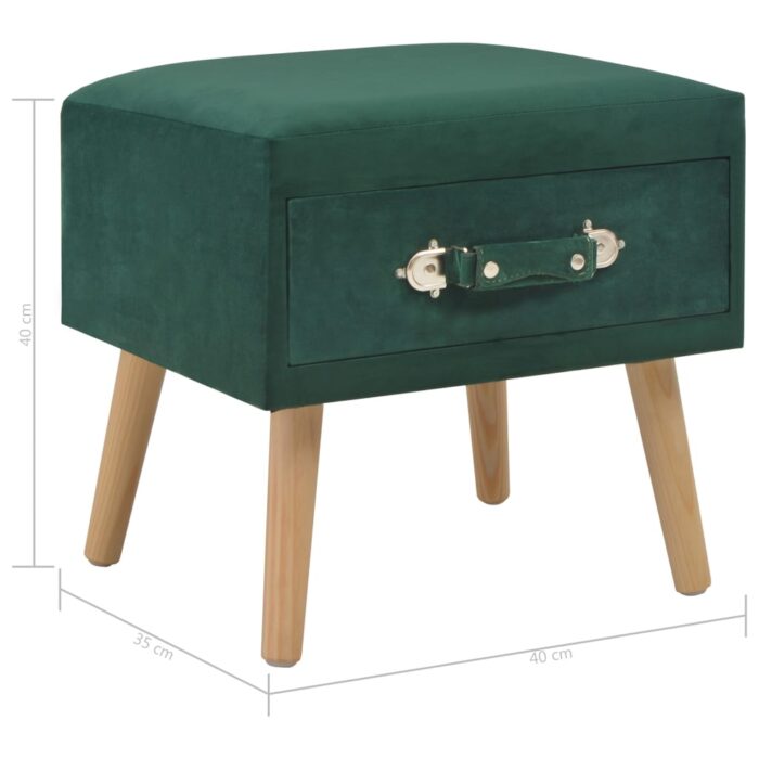 Table de chevet Vert 40x35x40 cm Velours – Image 7