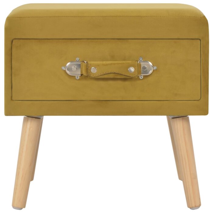 Table de chevet Moutarde 40x35x40 cm Velours – Image 3