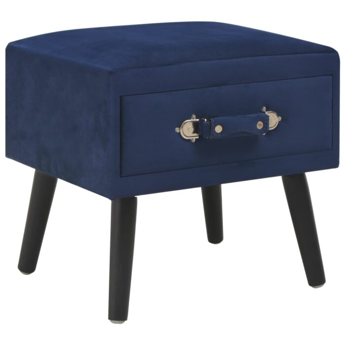 Table de chevet Bleu 40x35x40 cm Velours – Image 1