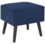 Table de chevet Bleu 40x35x40 cm Velours – Image 2