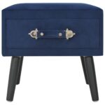 Table de chevet Bleu 40x35x40 cm Velours – Image 3