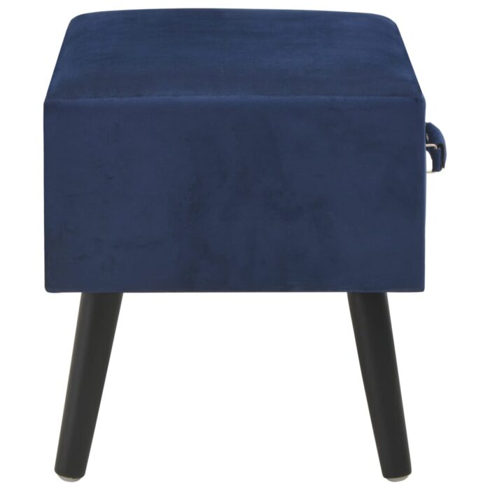Table de chevet Bleu 40x35x40 cm Velours – Image 4