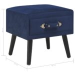 Table de chevet Bleu 40x35x40 cm Velours – Image 7