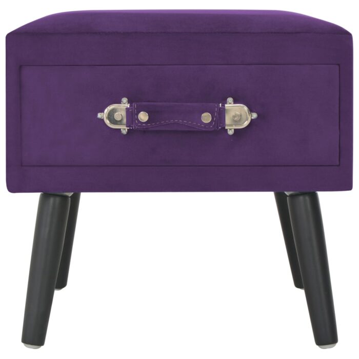 Table de chevet Violet foncé 40x35x40 cm Velours – Image 3