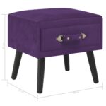 Table de chevet Violet foncé 40x35x40 cm Velours – Image 7