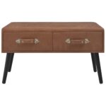 Table basse Marron foncé 80x40x46 cm Similicuir – Image 3