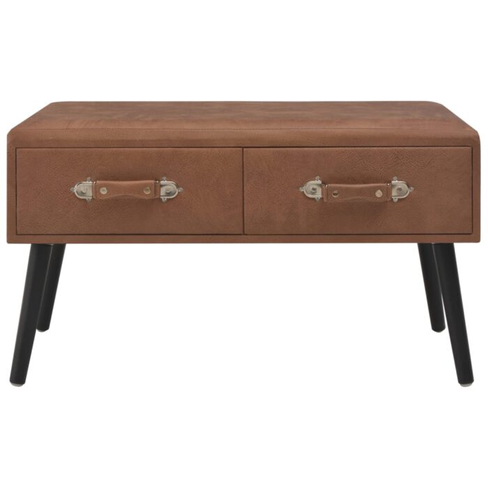 Table basse Marron foncé 80x40x46 cm Similicuir – Image 3