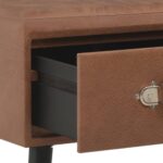Table basse Marron foncé 80x40x46 cm Similicuir – Image 5