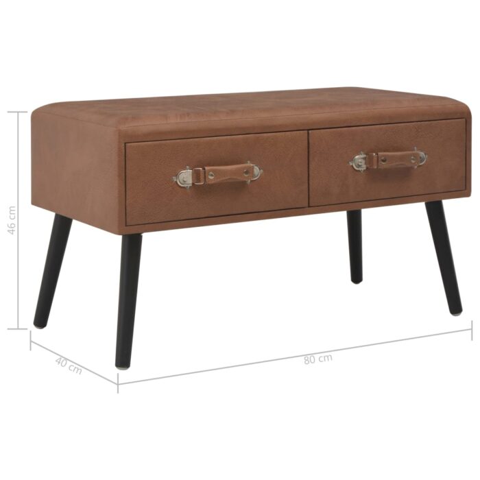 Table basse Marron foncé 80x40x46 cm Similicuir – Image 7