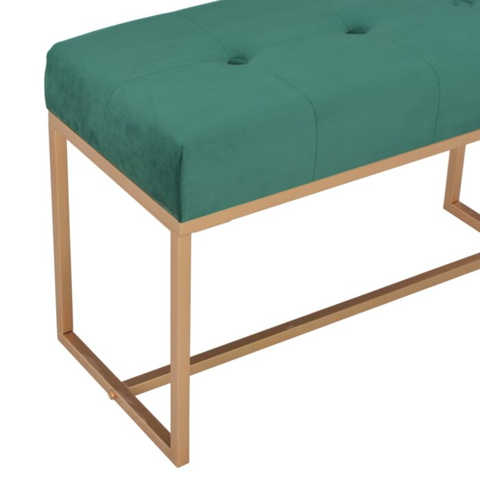 Banc 80 cm Vert Velours – Image 3