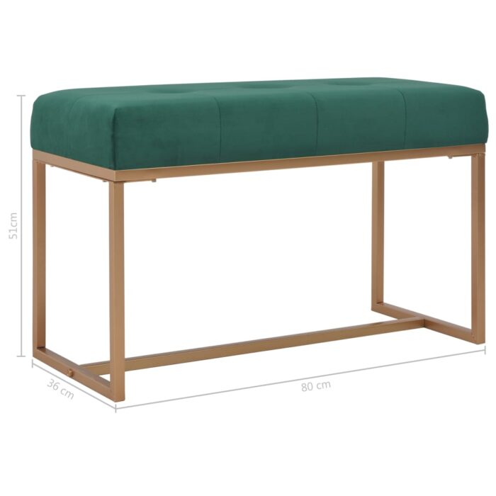 Banc 80 cm Vert Velours – Image 4