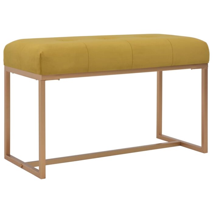 Banc 80 cm Moutarde Velours – Image 1
