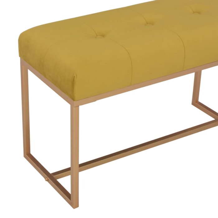 Banc 80 cm Moutarde Velours – Image 3