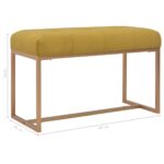 Banc 80 cm Moutarde Velours – Image 4